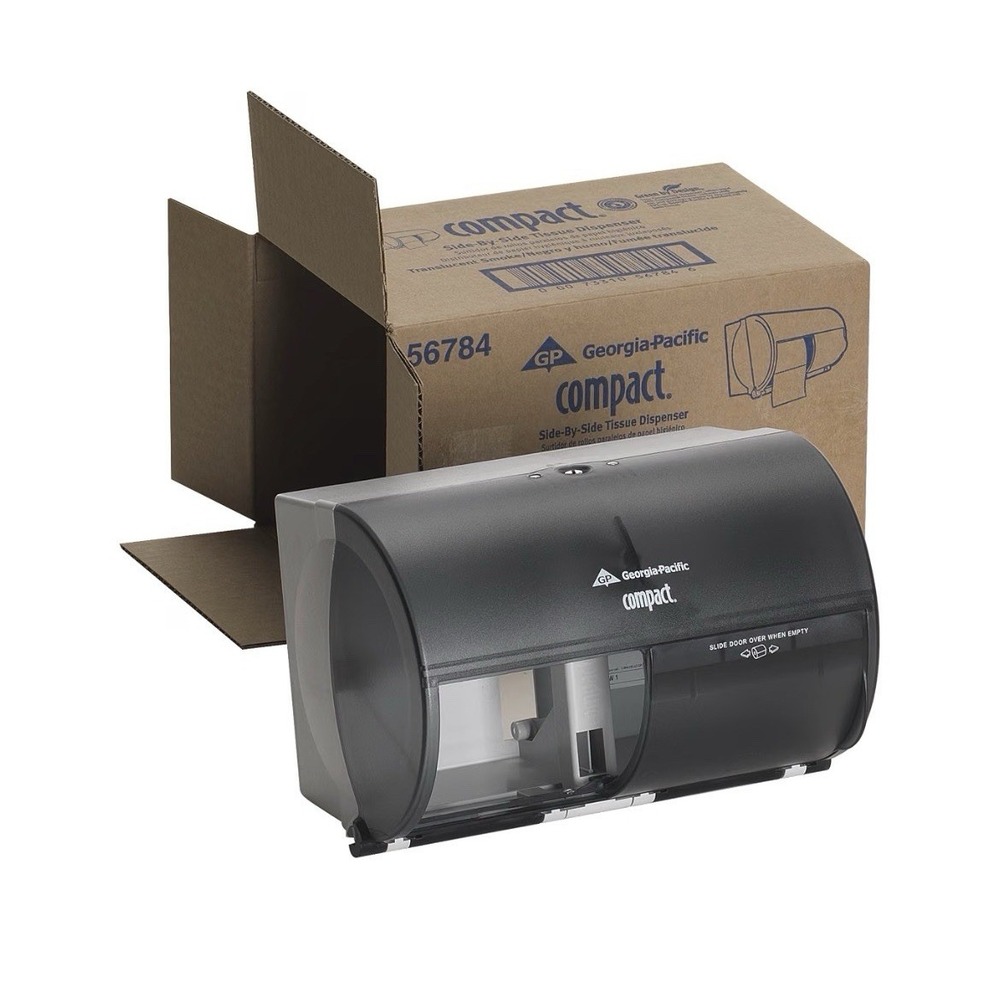 Georgia Pacific 56784 Compact Side-By-Side 2-Roll Tissue Dispenser Translucent